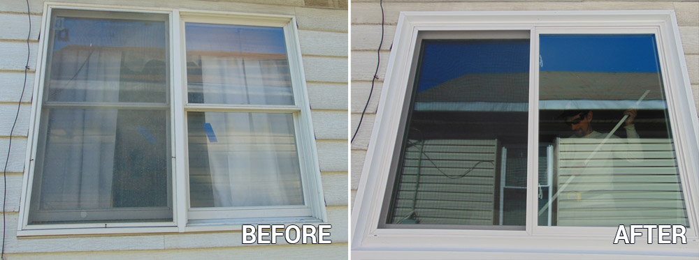 Vinyl Window Replacement Before & After